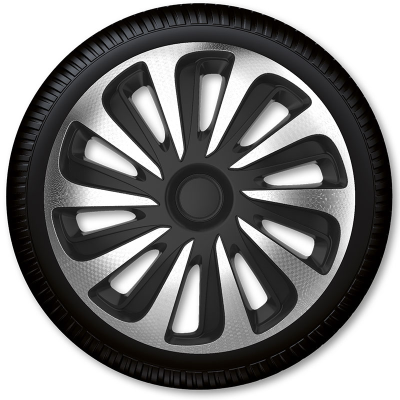 Puklice na kolesá Racing4 Caliber Carbon Silver Black